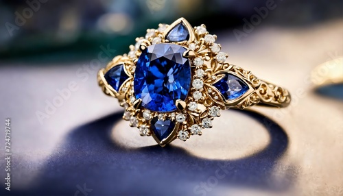 A golden ring adorned with precious gemstones