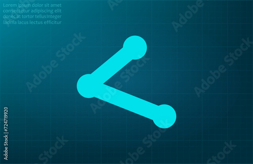 Share symbol. Vector illustration on blue background. Eps 10.