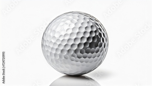 close up of a golf ball isolated on white background