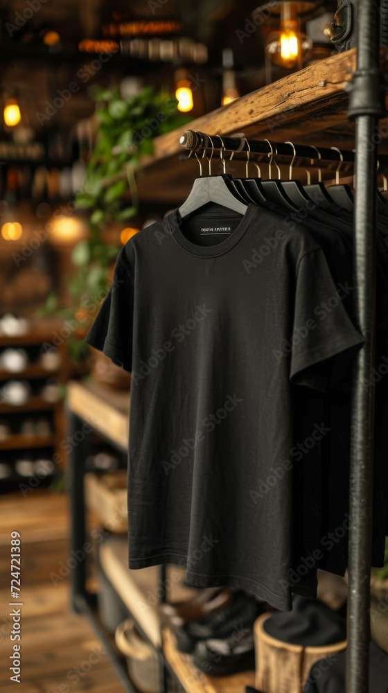 Blank black T-Shirts mock-up. Blank black T-Shirts mock-up.