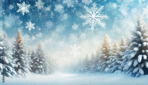 decorative winter border with snowflakes © Kelsey