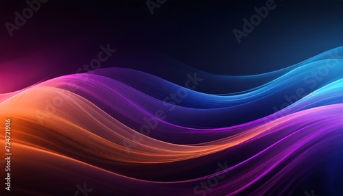 abstract purple blue and orange smooth 3d wave smoke colorful curves on a dark background