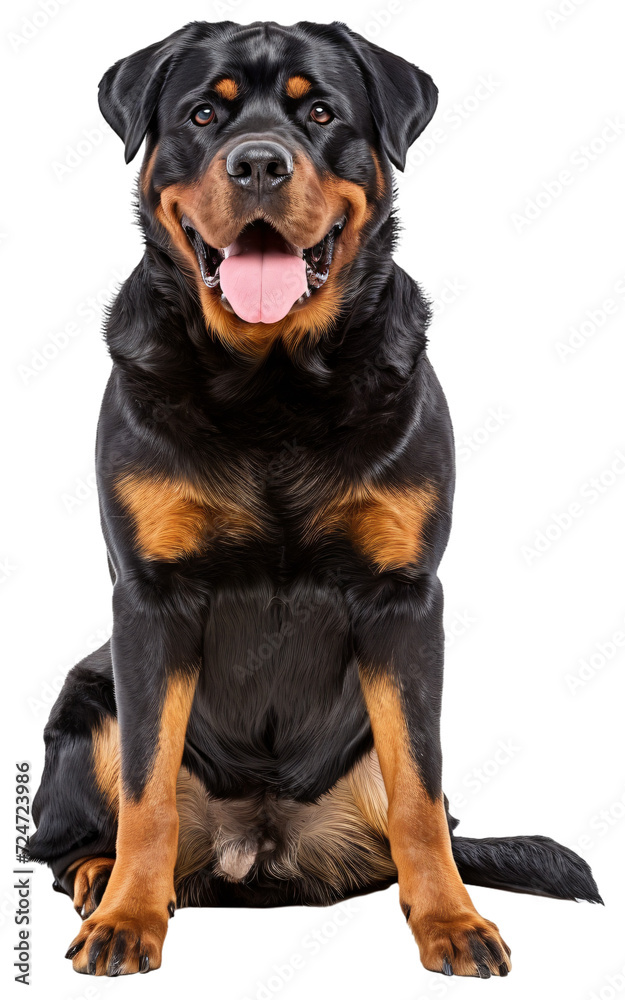 Rottweiler dog, full body.