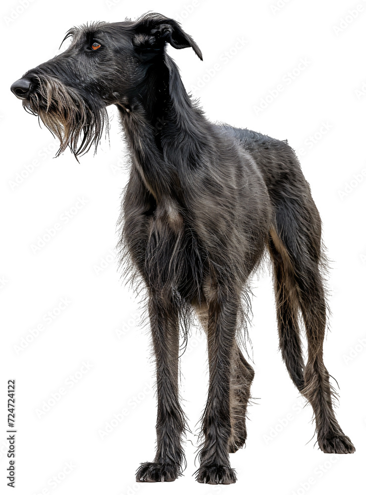 Scottish Deerhound dog, full body.