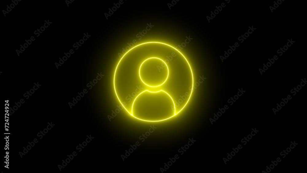 User neon icon in flat style, person icon, user icon for website, user icon illustration. Neon user member icon on black backgrounds. User profile login or access authentication icon. User neon icon in flat style, person icon, user icon for website, user icon illustration. Neon user member icon on black backgrounds. User profile login or access authentication icon.