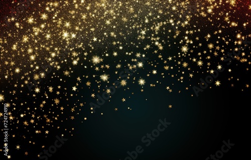 Luxury gold glitter. golden sparkle confetti. shiny glittering dust Frame border Background and Backdrop light green and dark crimson
