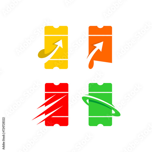 simple ticket logo vector, ticket element