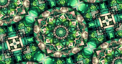 Contemporary Green Bliss: Seamless Full HD 4K Abstract Motion Backdrop