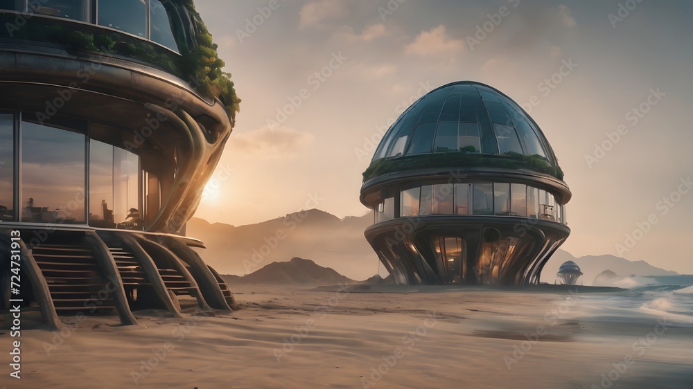 Obraz premium Alien Housing Background Very Cool