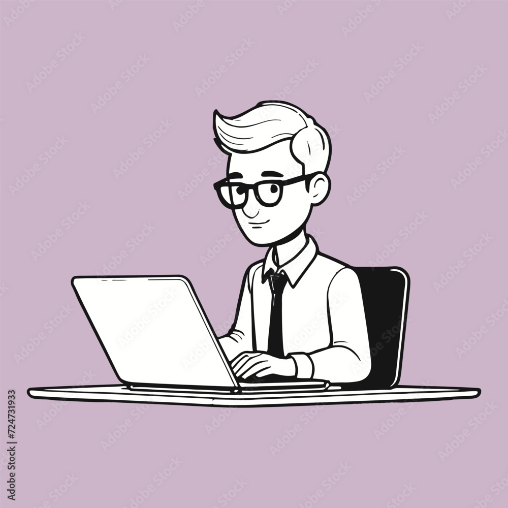 vector of people working with computer, element design vector of people working with computer, element design