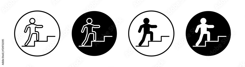Man climbing flat line icon set. Man climbing Thin line illustration vector Man climbing flat line icon set. Man climbing Thin line illustration vector