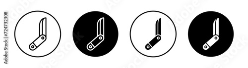 Pocket knife flat line icon set. Pocket knife Thin line illustration vector photo