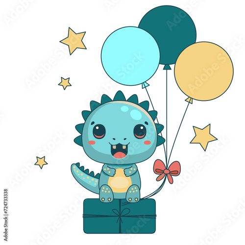 Dino vector illustration. Cute Dinosaur. Vector illustration