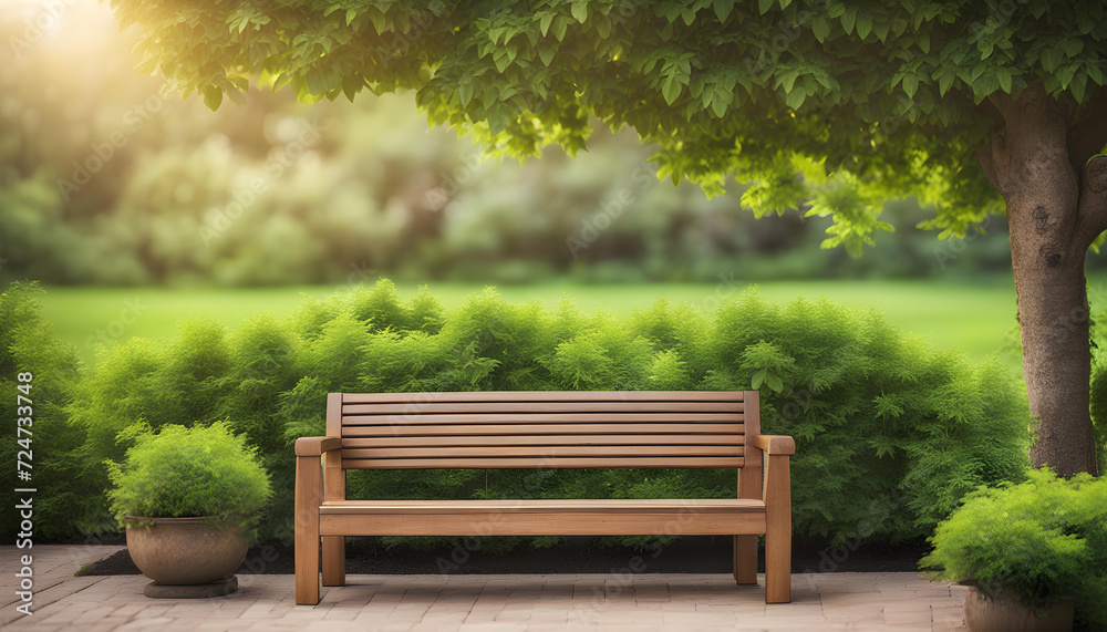 bench in the park - obrazy, fototapety, plakaty 