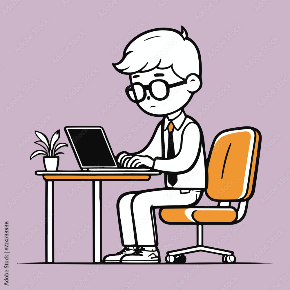 vector of people working with computer, element design vector of people working with computer, element design