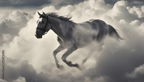 white horse in the sky