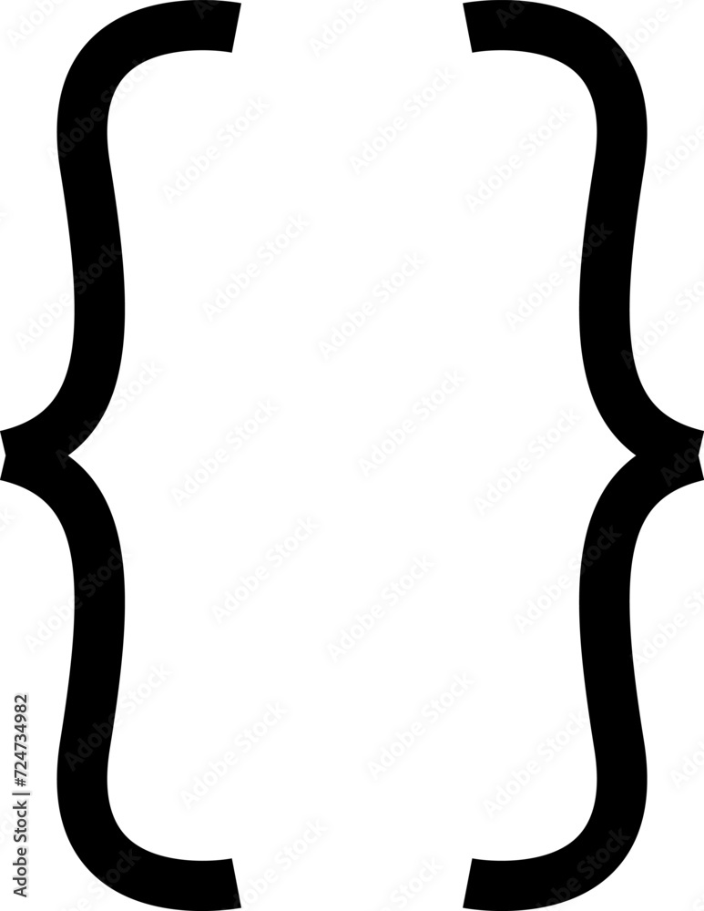 Curly braces, double symmetric brackets. Vector Typography symbols pair, frames for punctuation, maths, elements sign for text quote, mathematics. Curly braces, double symmetric brackets. Vector Typography symbols pair, frames for punctuation, maths, elements sign for text quote, mathematics.