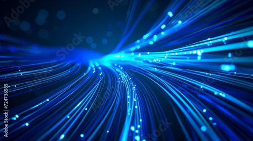 Blue light streak, fiber optic, speed line, futuristic background for 5g or 6g technology wireless data transmission, high-speed internet in abstract. internet network concept. vector design. 