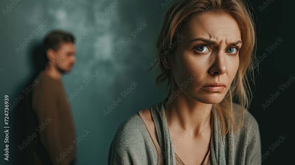 illustrating a couple's conflict, communication breakdown, and emotional distress illustrating a couple's conflict, communication breakdown, and emotional distress