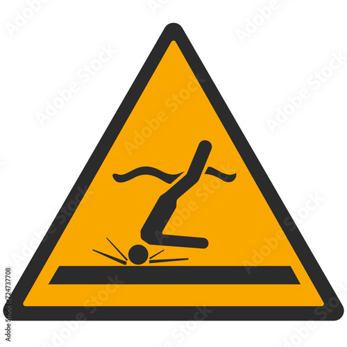 WARNING PICTOGRAM, WARNING; SHALLOW WATER ISO 7010 - W048,SVG