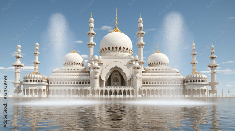Obraz premium white mosque high definition(hd) photographic creative image