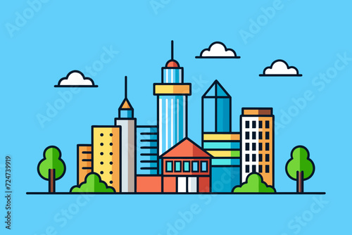 beautiful vector future city art town hail urban metropolis streets cartoon modern