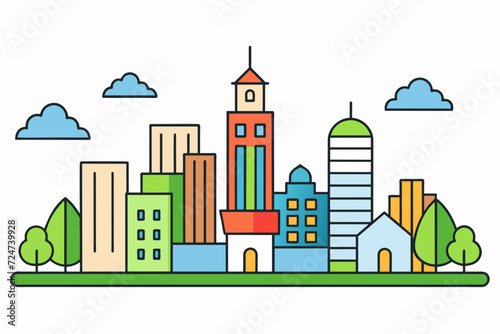 beautiful vector future city art town hail urban metropolis streets cartoon modern