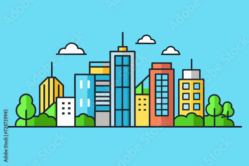 beautiful vector future city art town hail urban metropolis streets cartoon modern