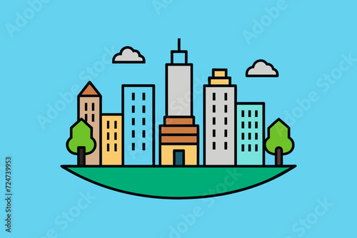 beautiful vector future city art town hail urban metropolis streets cartoon modern