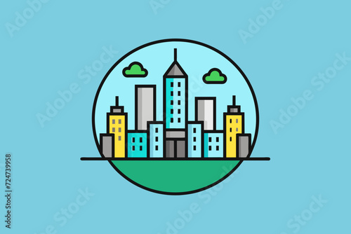 beautiful vector future city art town hail urban metropolis streets cartoon modern