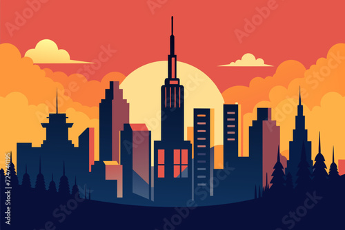 beautiful vector future city art town hail urban metropolis streets cartoon modern