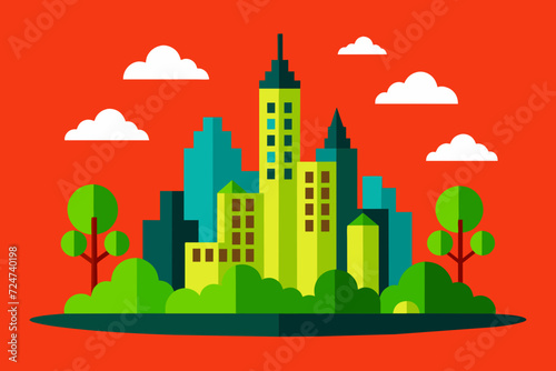 beautiful vector future city art town hail urban metropolis streets cartoon modern