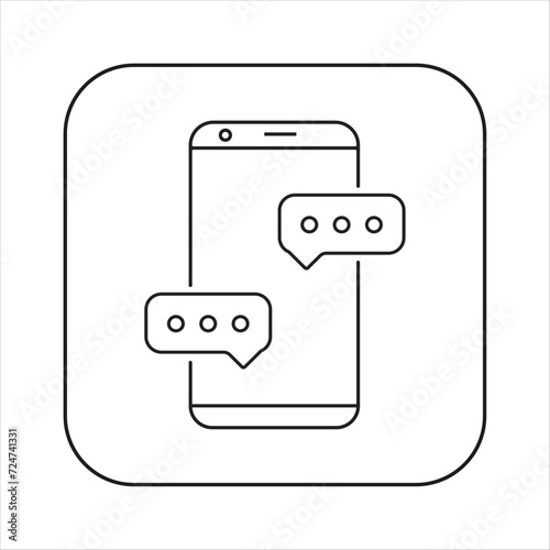 Smartphone. Vector linear icon. Isolated