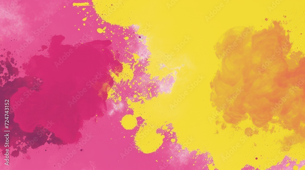 Vibrant world of yellow and magenta in a cartoon style