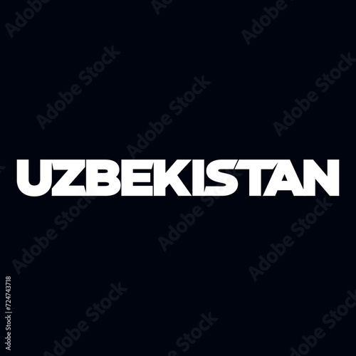 Uzbekistan lettering Typography font Vector graphic Text Word Country Header Title design. Download it Now in High Resolution format and print it in any size