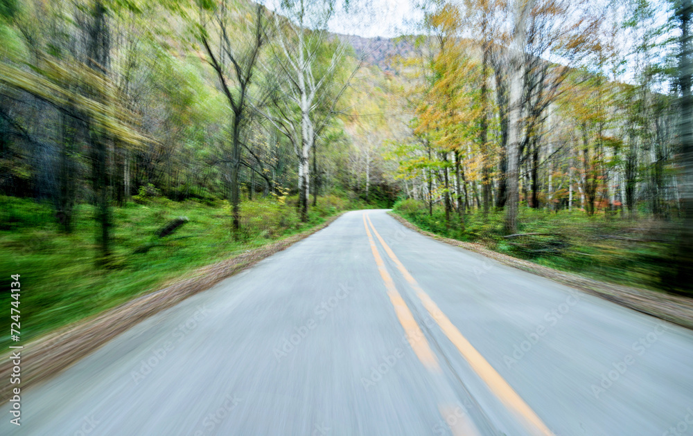 Fototapeta premium Empty road in motion blur