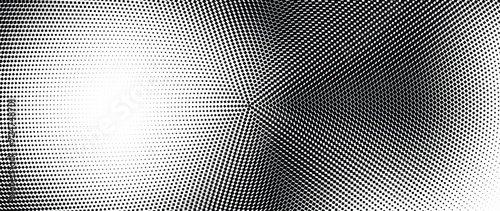 Halftone dot background pattern vector illustration. Monochrome gradient dotted modern texture and fade distressed overlay. Radial design for poster  cover  banner  business card  mock-up  sticker.