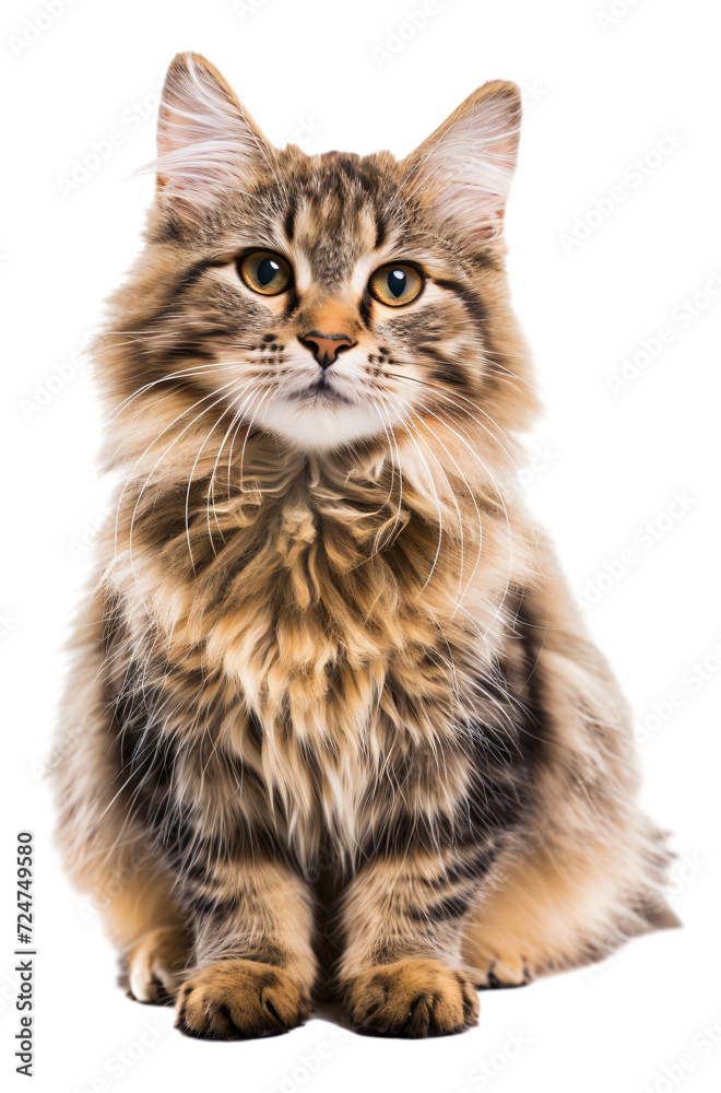 A Munchkin Longhair cat  isolated.