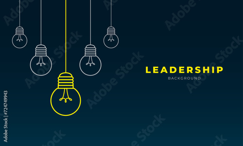 Stand Out from the Crowd Concept Banner with Light Bulb showing Leadership, Ideas, Innovation, and Creativity Vector Illustration