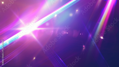 Bright, Multicolored Light Leaks And Transitions On Pink Purple Color Background. Celebration background.