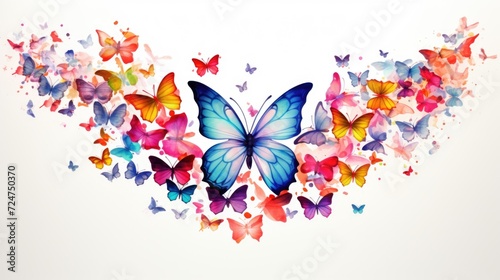 A vibrant group of butterflies soaring through the air. Perfect for adding a touch of nature's beauty to any project