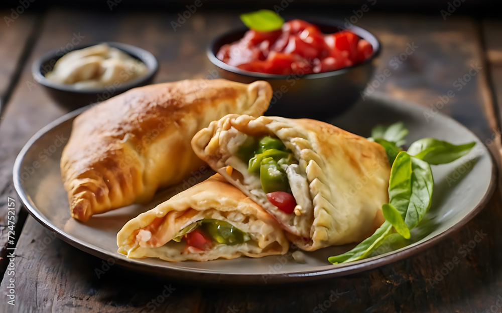 Capture the essence of Empanada in a mouthwatering food photography shot Capture the essence of Empanada in a mouthwatering food photography shot
