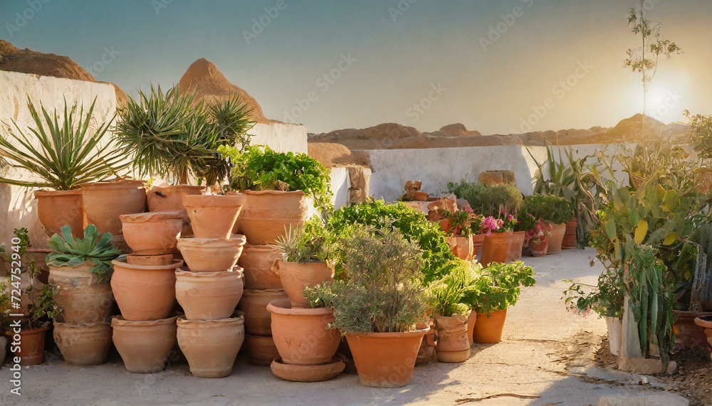 Clay pots warehouse in Tunisia