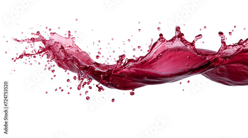 Red wine splash isolated on transparent background