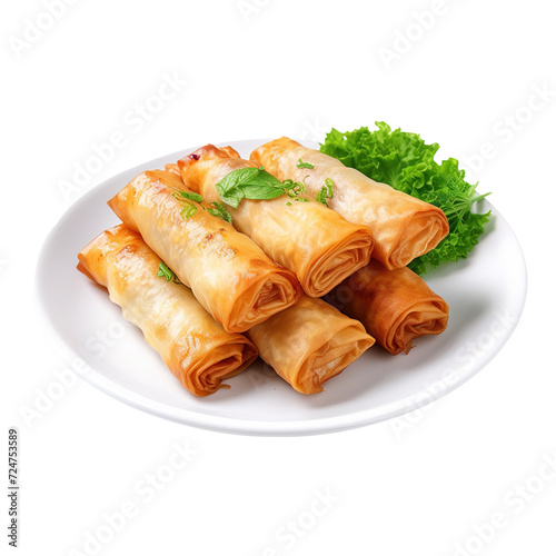 Spring Rolls  isolated on transparent background  png  Clipping Path  pen tool