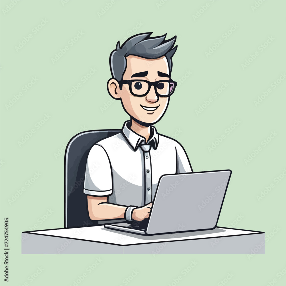 vector of people working with computer, element design vector of people working with computer, element design