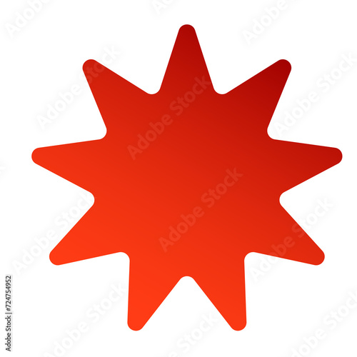 étoile géométrique en dégradé de jaune et orange photo