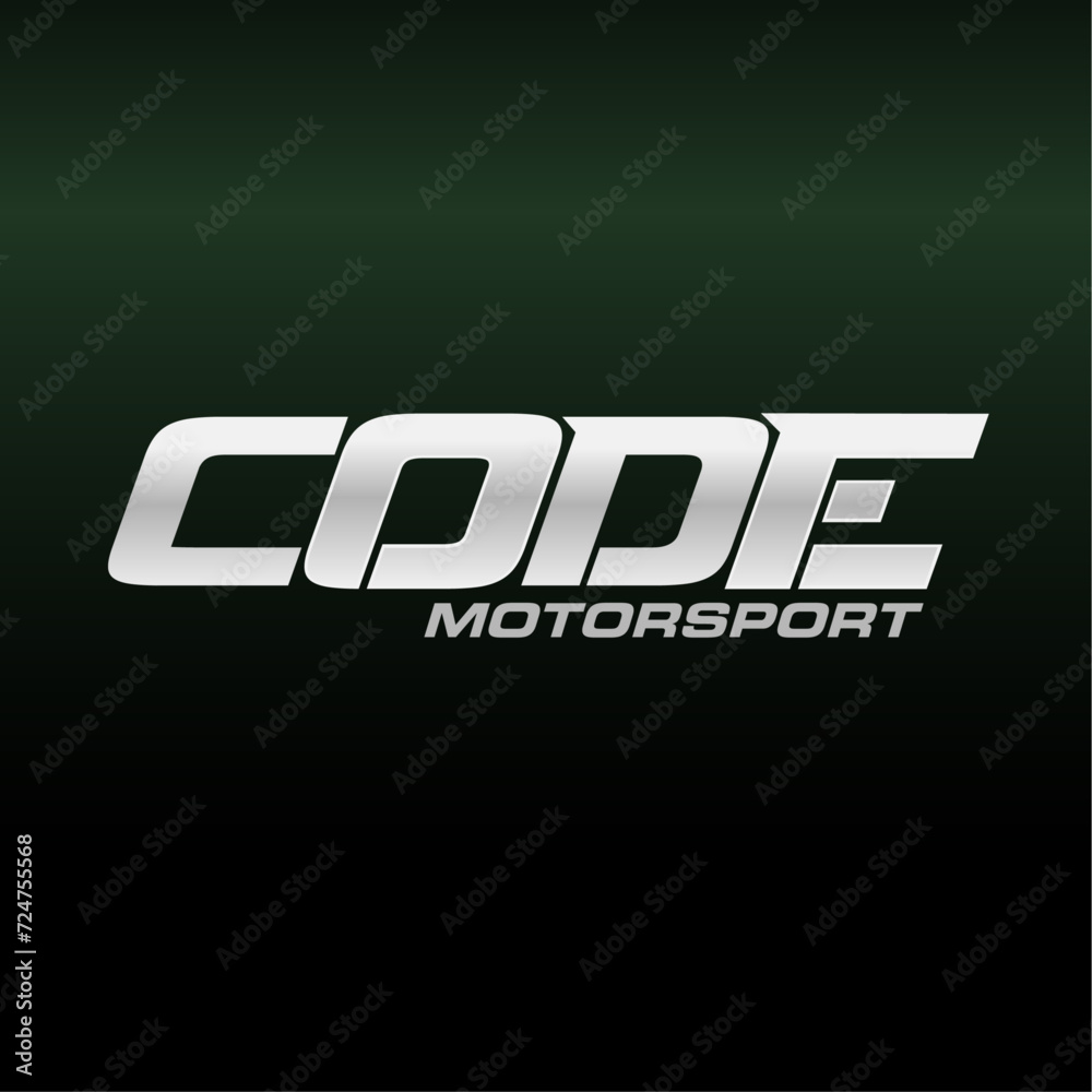 Motorsport lettering custom font. Racing Silver effect Vector graphic logo design. Download it Now