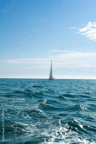 Sailing yacht at sea