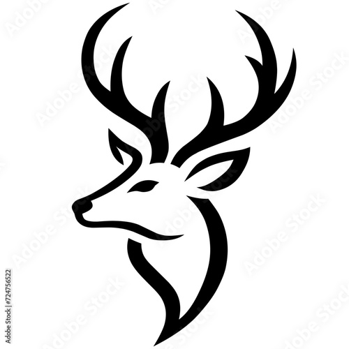 Simple and elegant deer head silhouette